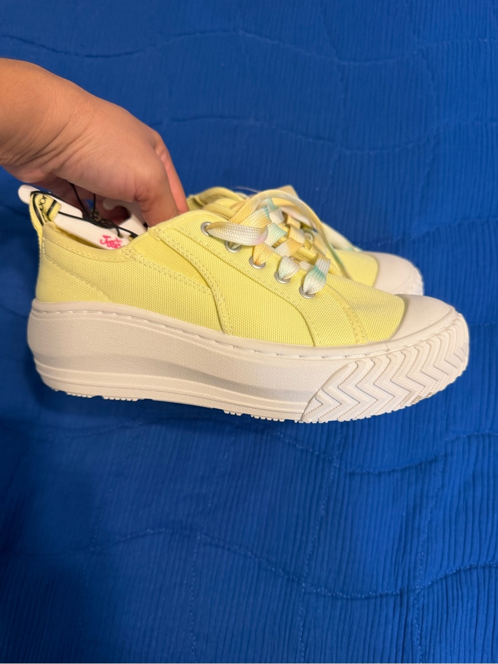 Justice Yellow Platform Canvas Sneakers with White Sole